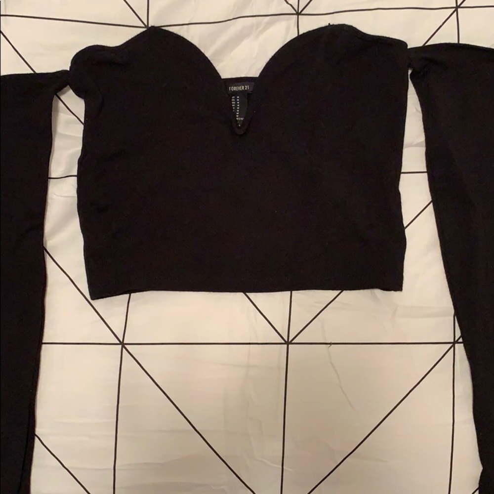 Strapless wired v-neck crop top